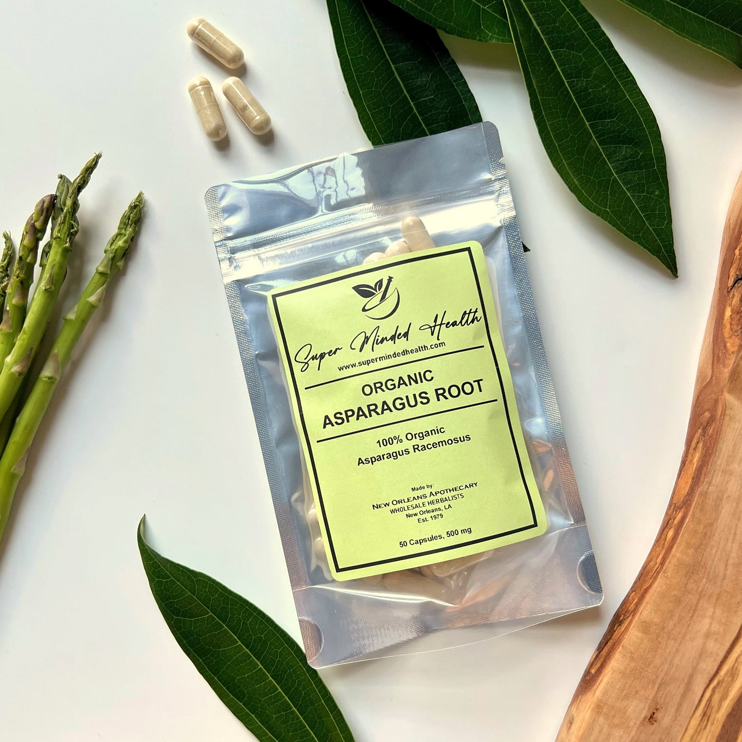 Asparagus Root Capsules | Organic Shatavari | 500mg | Women's Wellness & Adaptogen Support