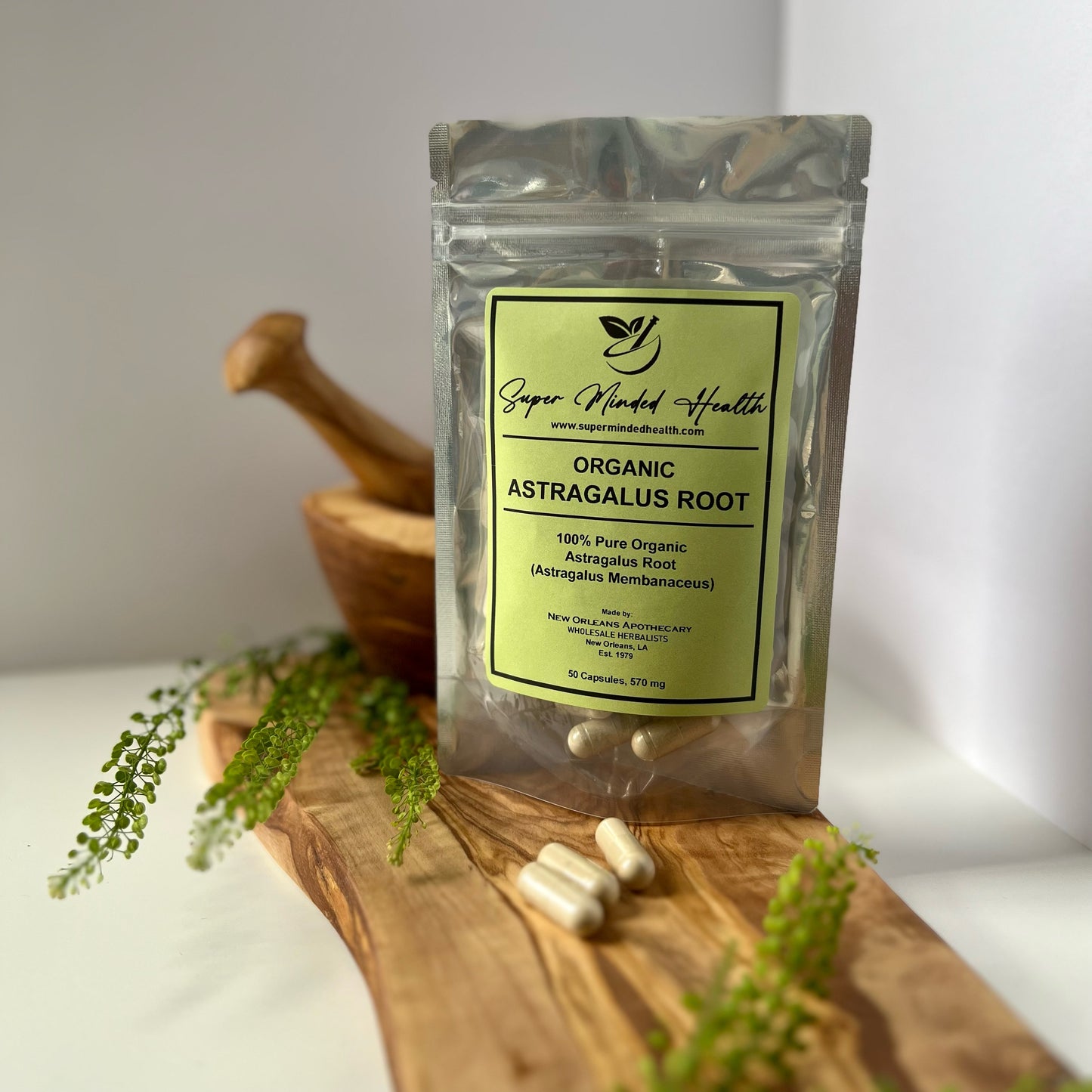 Astragalus Root Capsules | Organic | Astragalus Membranaceus | 570 mg | Adaptogen