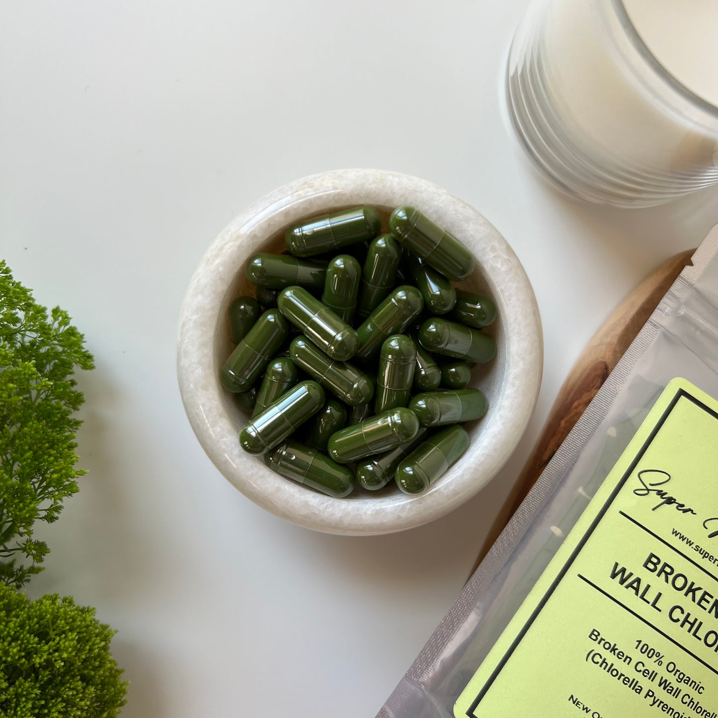 Broken Cell Wall Chlorella Capsules | Organic | Chlorella Pyrenoidosa | 600mg | Detox