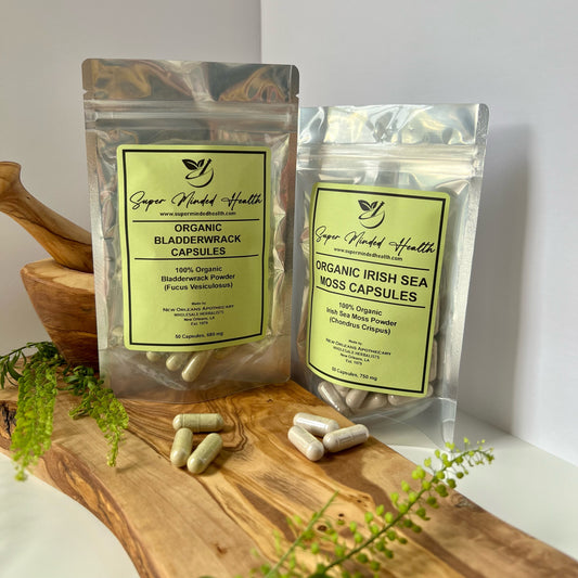 Combo Organic Irish Sea Moss + Organic Bladderwrack Caps Sebi Detox Fat Burner