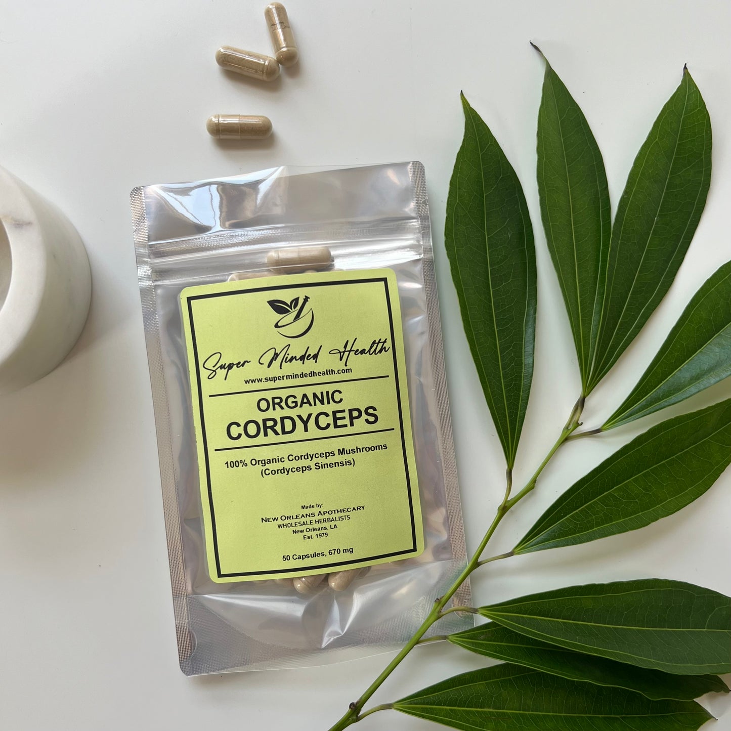 Cordyceps Mushroom Capsules | 100% Organic | Cordyceps Sinensis | Adaptogen | 670mg