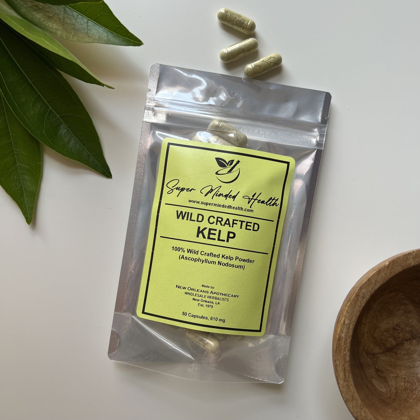 Kelp Powder Capsules | Wild Crafted | Ascophyllum Nodosum | 610mg