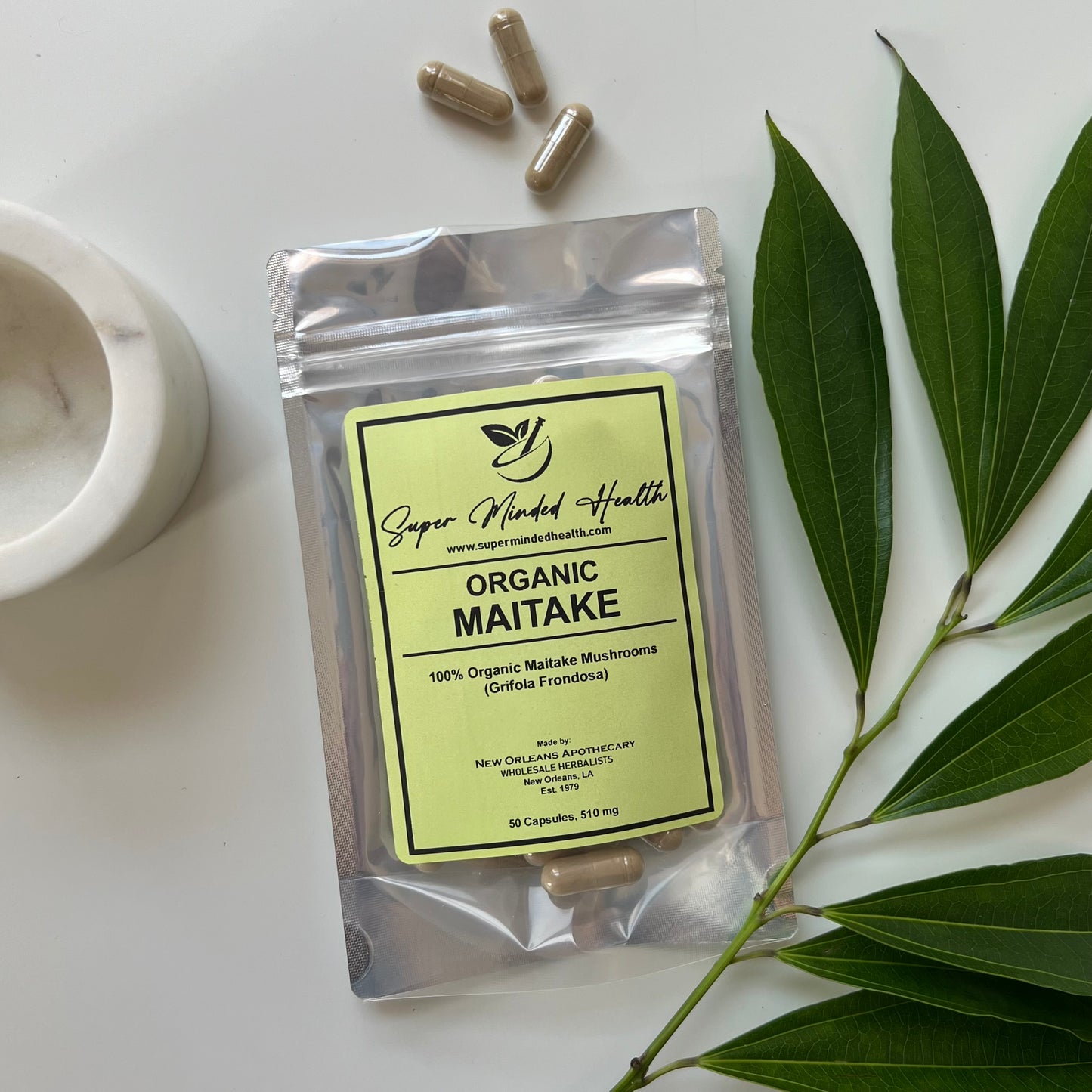 Maitake Mushroom Capsules | 100% Organic | Grifola Frondosa | 510mg