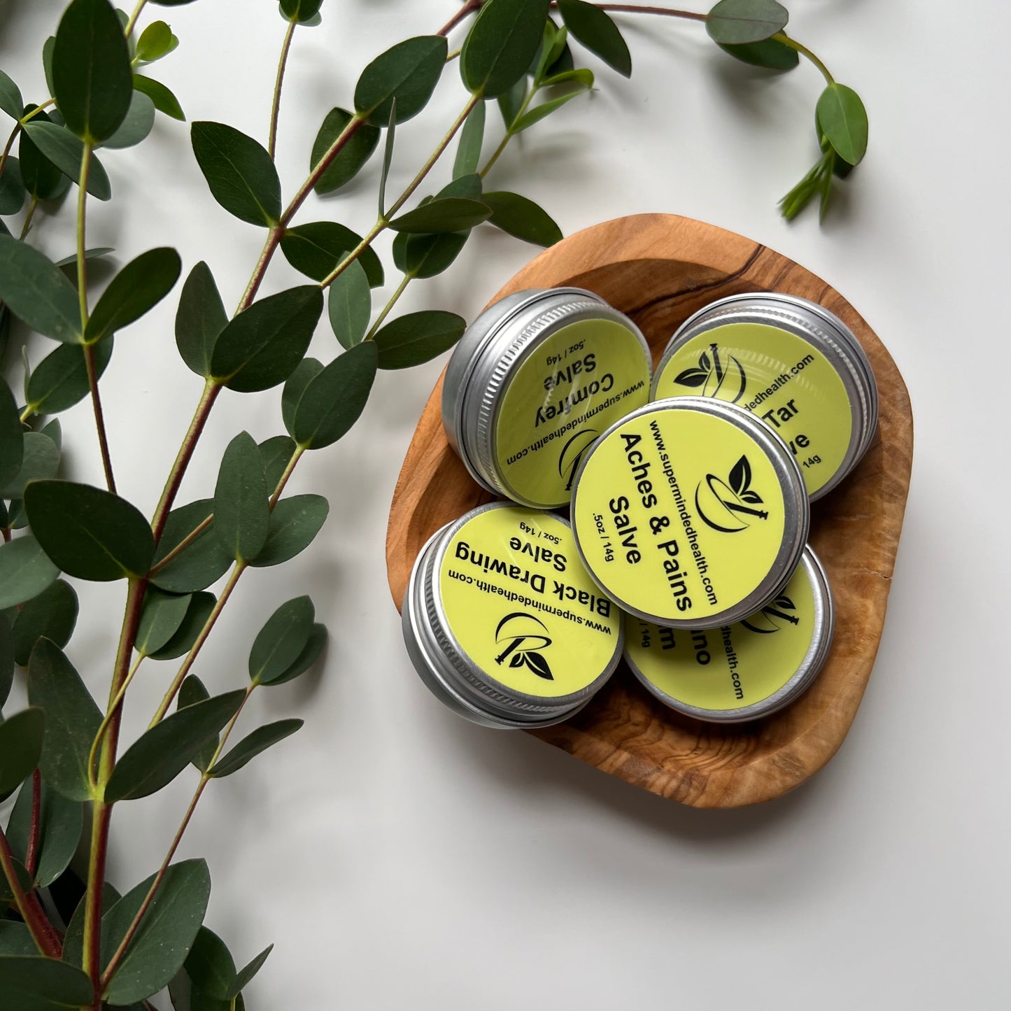 5 PC Mini Salves Set | All Natural Herbal Salve | Sample Size | Gift Set