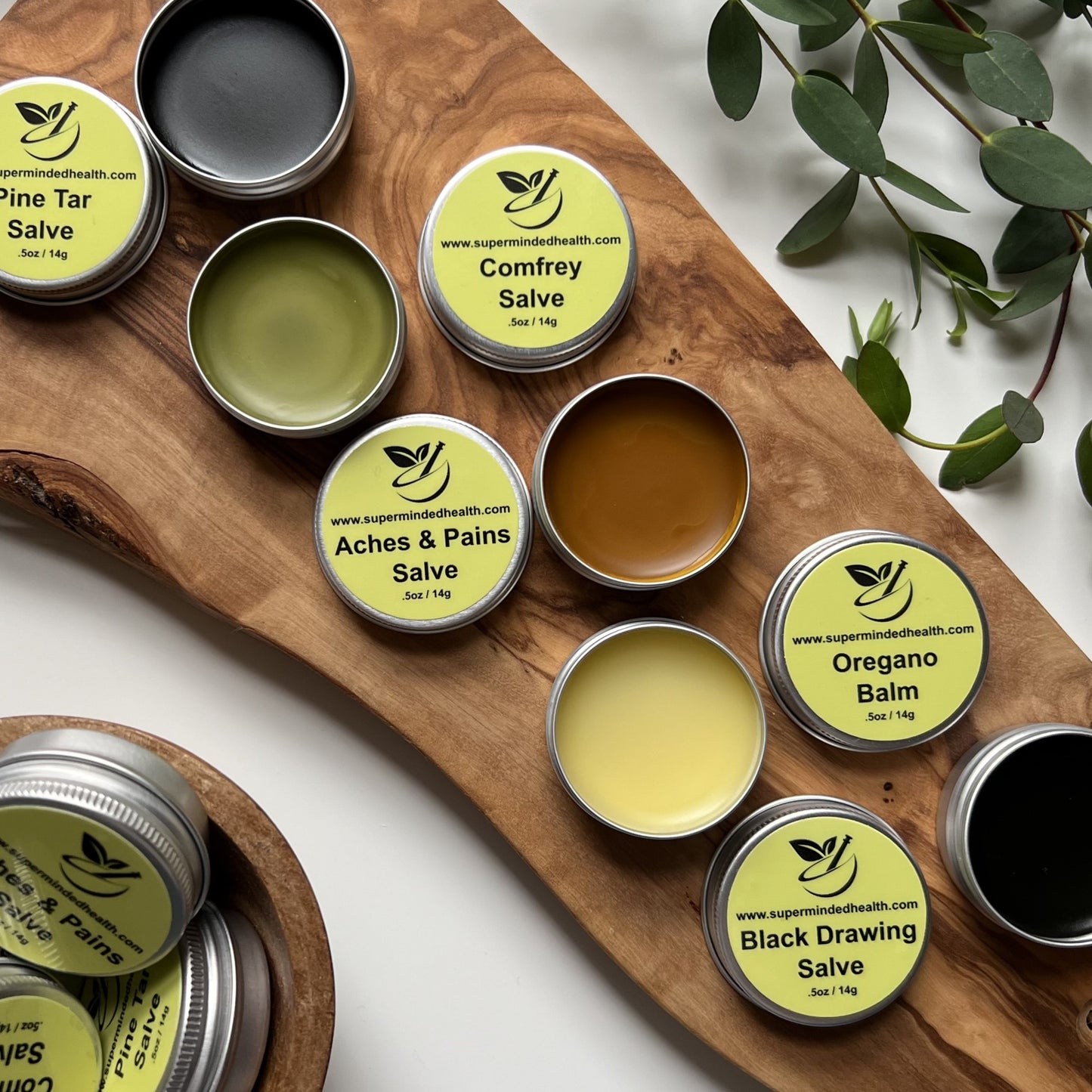 5 PC Mini Salves Set | All Natural Herbal Salve | Sample Size | Gift Set