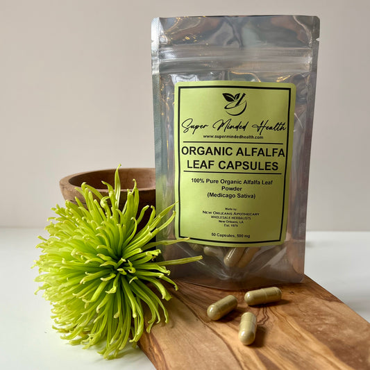 Alfalfa Leaf Powder Capsules | Pure Organic | Medicago Sativa | 500mg