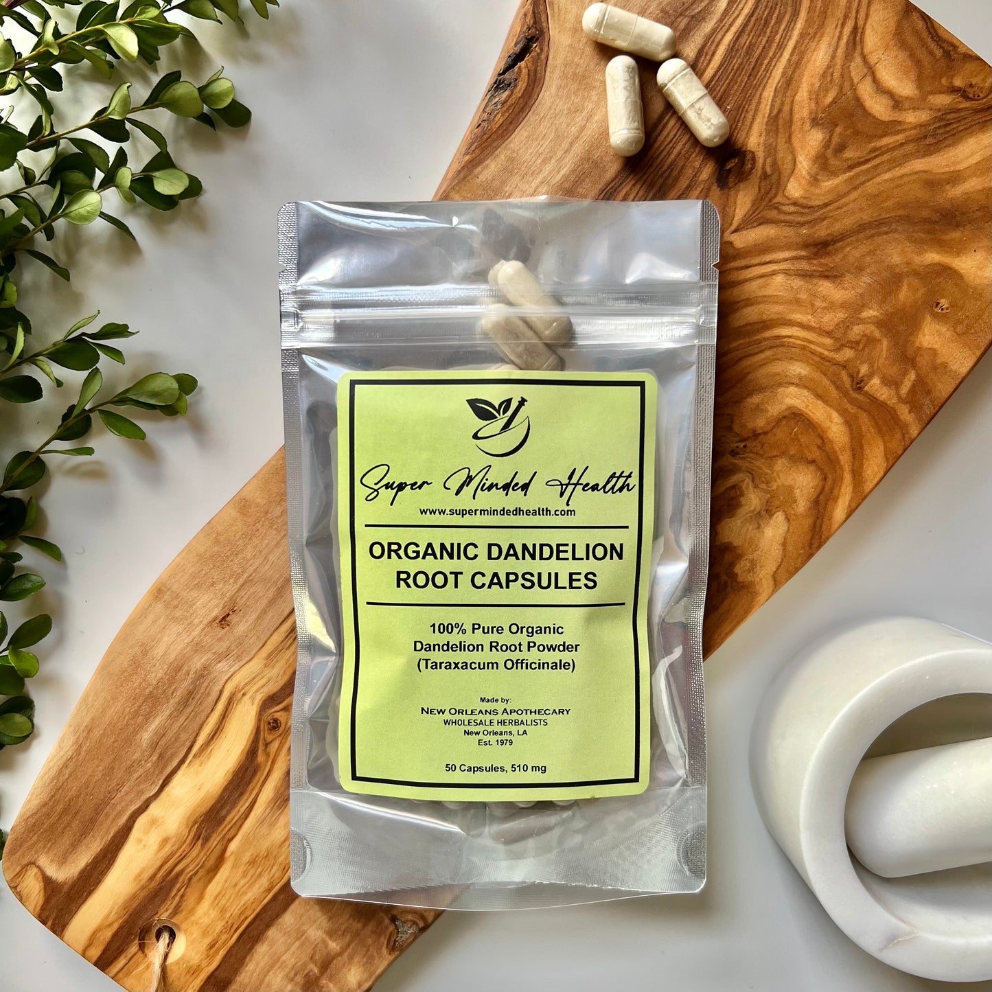 Dandelion Root Capsules | Organic | Taraxacum Officinale | 510mg | Bitters