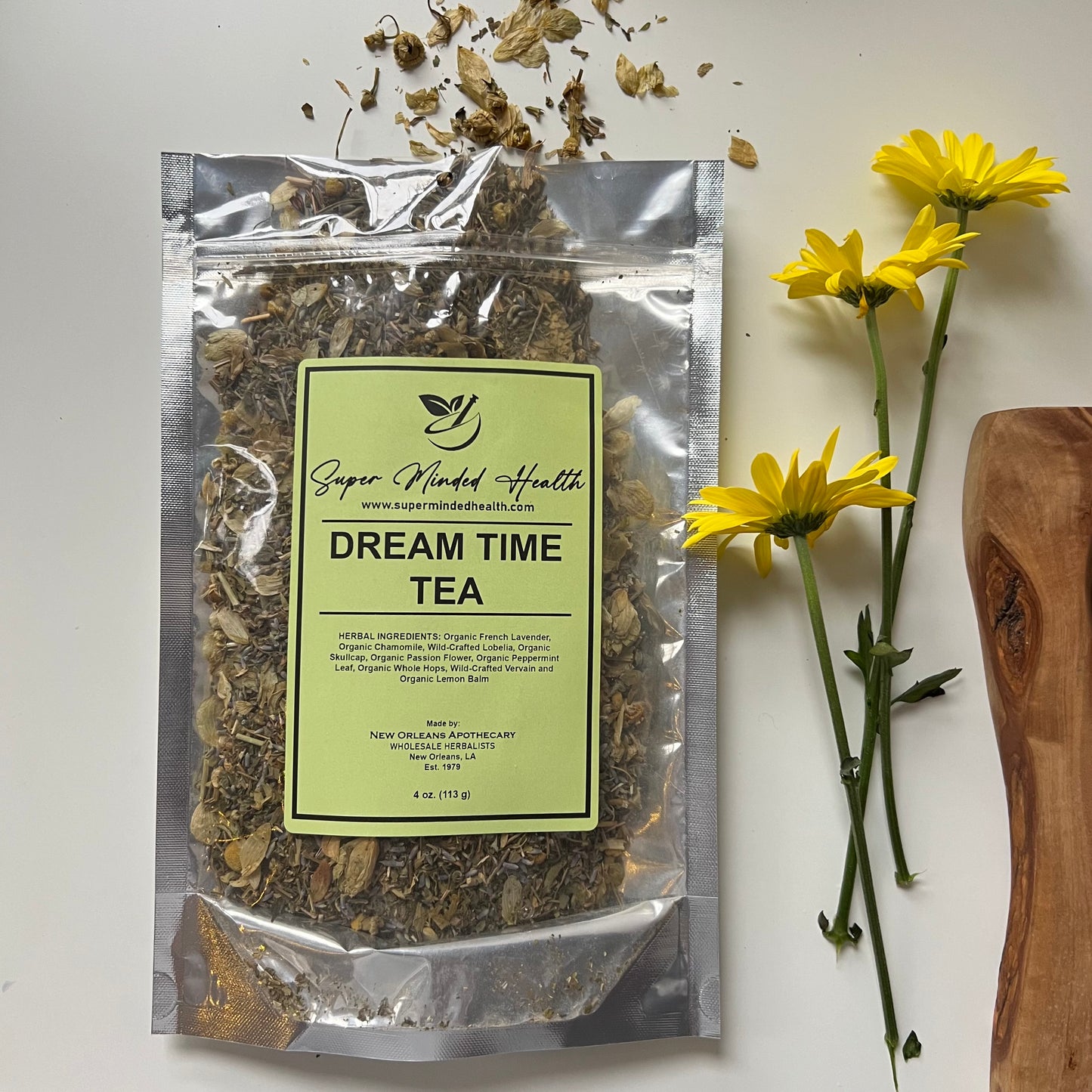 Dream Time Tea (32 Servings) Loose Organic Herbal Tea Sleepy Calm