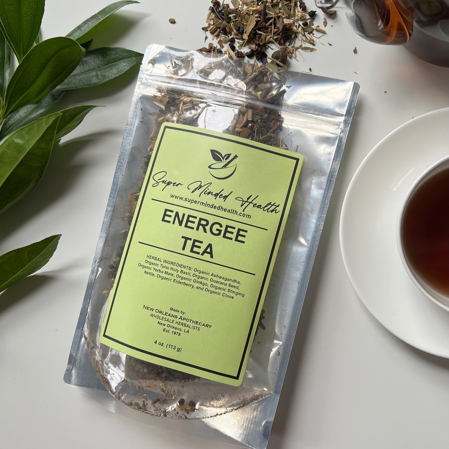 Energee Tea (32 Servings) Loose Organic Herbal Tea Revitalize