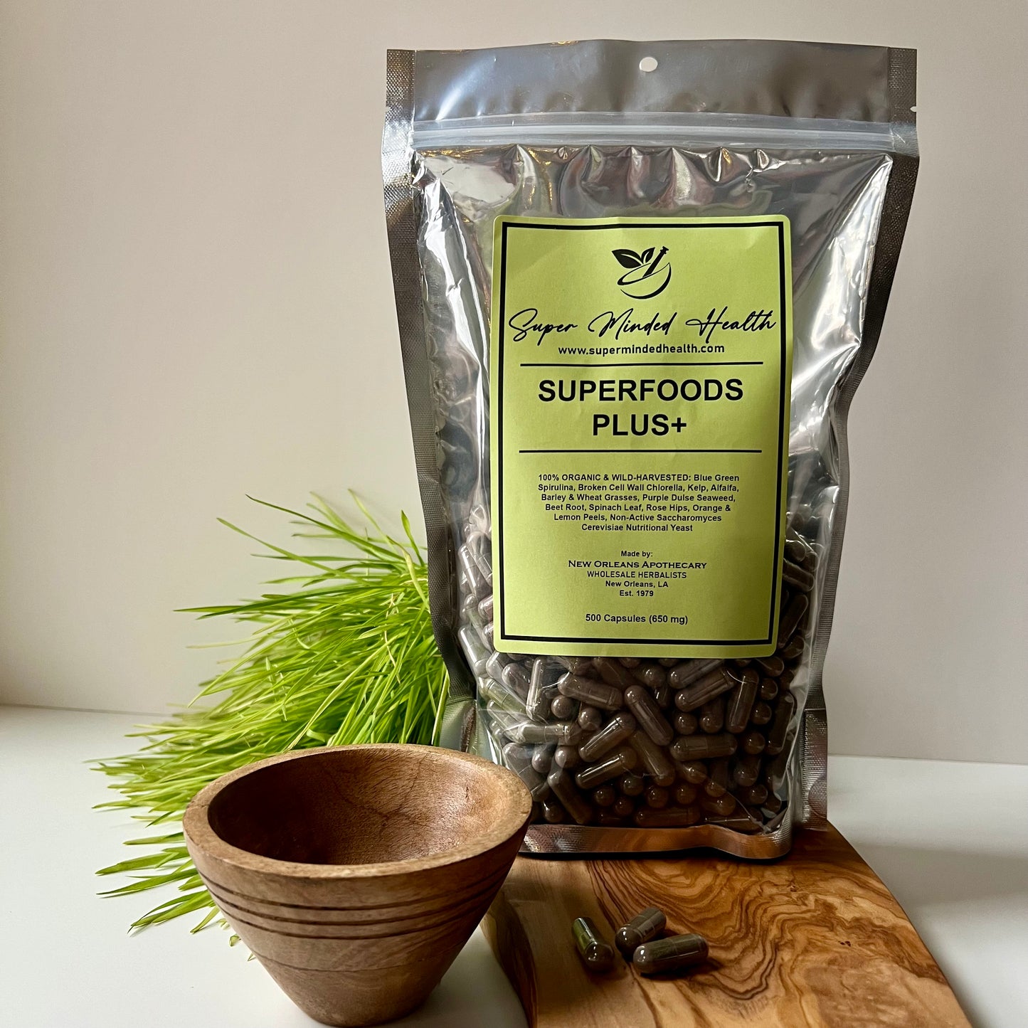 Organic & Wild Harvested SuperFoods Plus+ Capsules 650mg