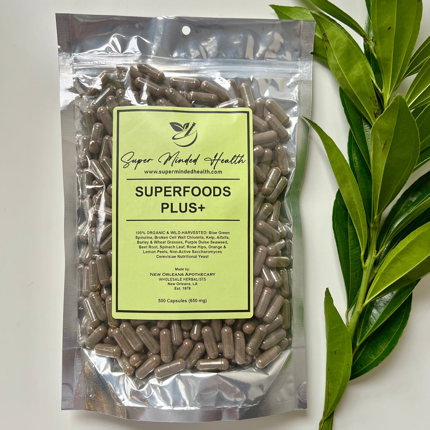 Organic & Wild Harvested SuperFoods Plus+ Capsules 650mg