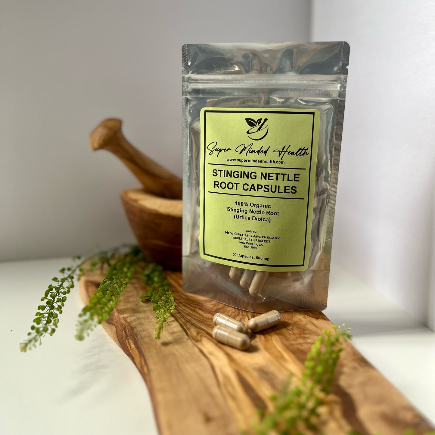 Stinging Nettle Root Capsules | Organic | Urtica Dioica | 500mg | Adaptogen | Support Prostate Health
