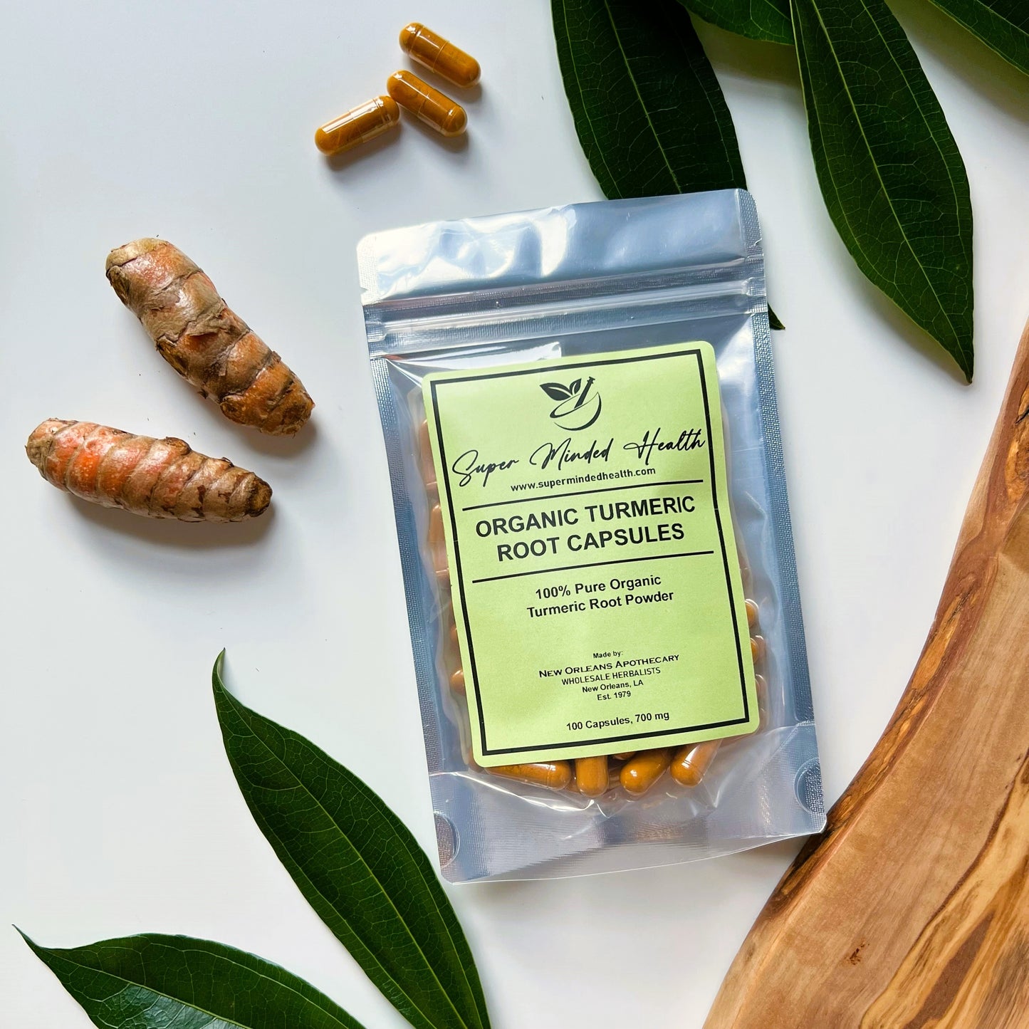 Turmeric Root Capsules | Organic | Curcuma Longa | Adaptogen | 625mg | Astringent