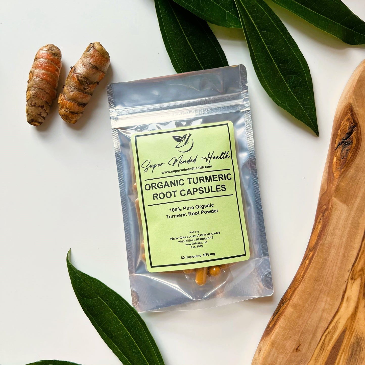 Turmeric Root Capsules | Organic | Curcuma Longa | Adaptogen | 625mg | Astringent
