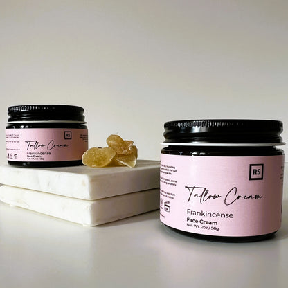 Frankincense Tallow Face Cream | Organic All Natural | Whipped Grass Fed Beef Tallow