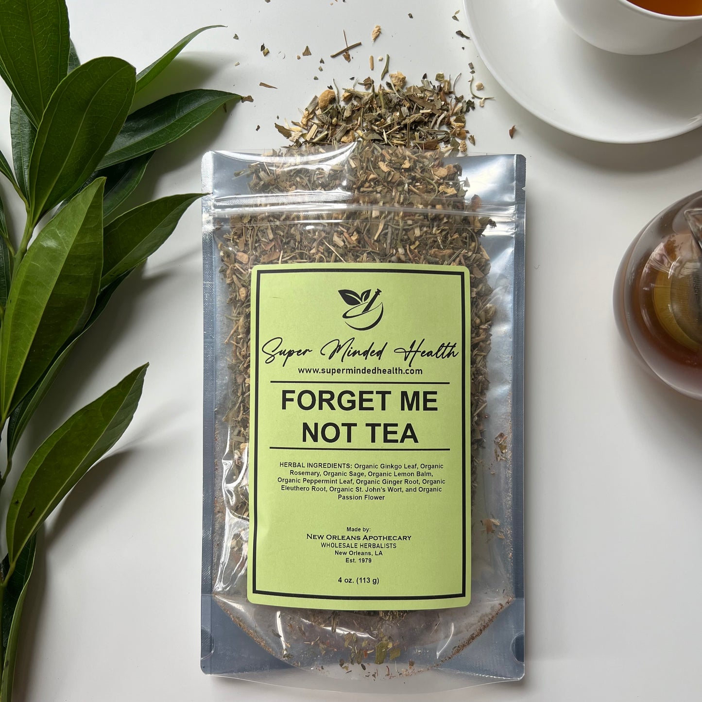 Forget Me Not Tea (32 Servings) Loose Organic Herbal Tea Memory