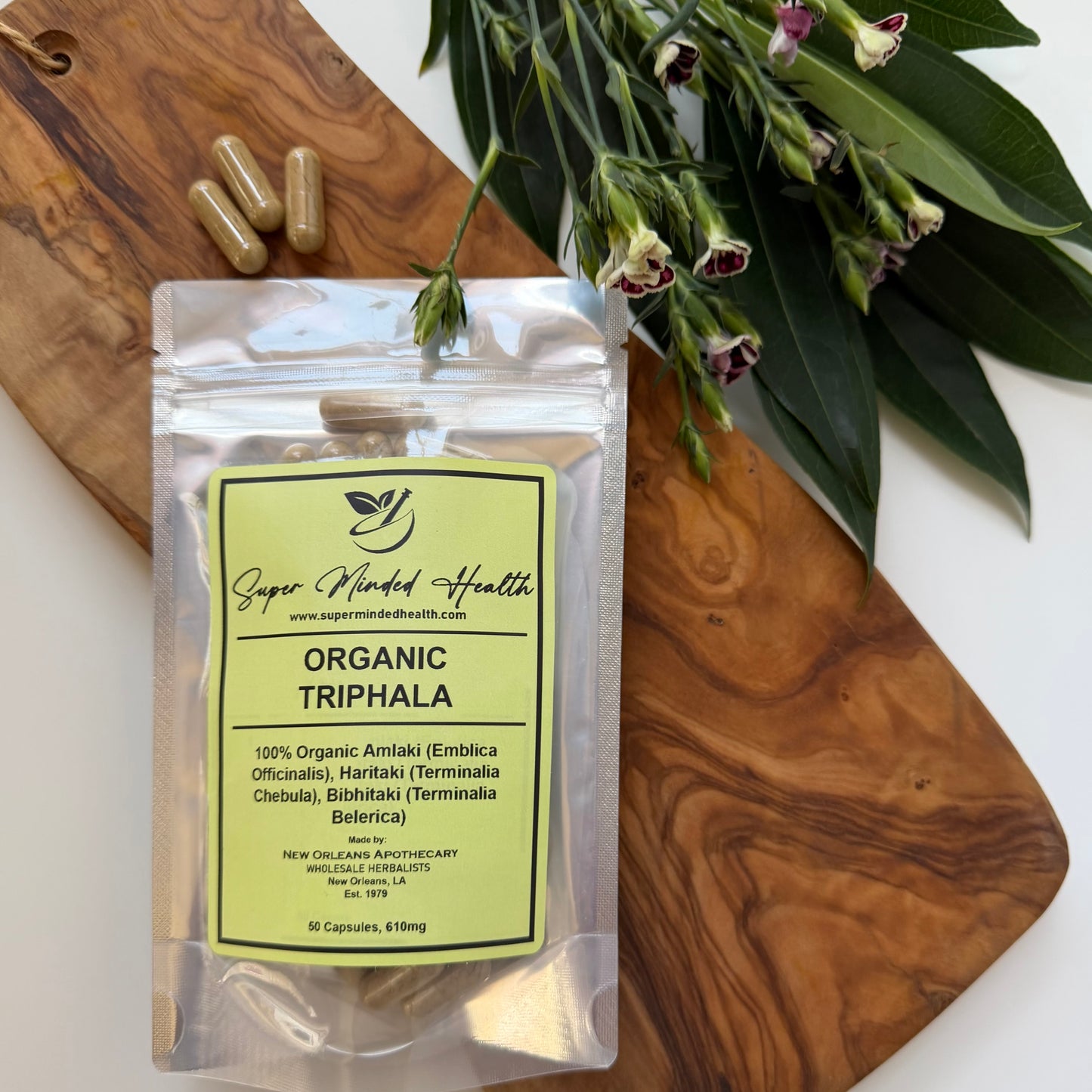 Triphala Capsules 100% Organic Amlaki Haritaki Bibhitaki | Weight Loss