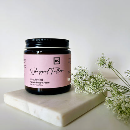 Unscented Whipped Tallow Cream | Organic All Natural | Whipped Grass Fed Beef Tallow