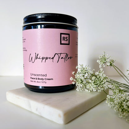 Unscented Whipped Tallow Cream | Organic All Natural | Whipped Grass Fed Beef Tallow