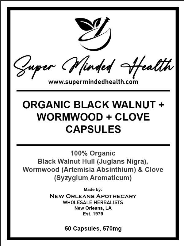 Organic Black Walnut + Wormwood + Clove Capsules | 570mg | Internal Cleanse