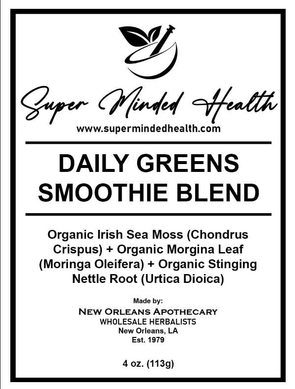 Daily Greens Smoothie Blend | Organic Sea Moss Moringa Stinging Nettle Powder